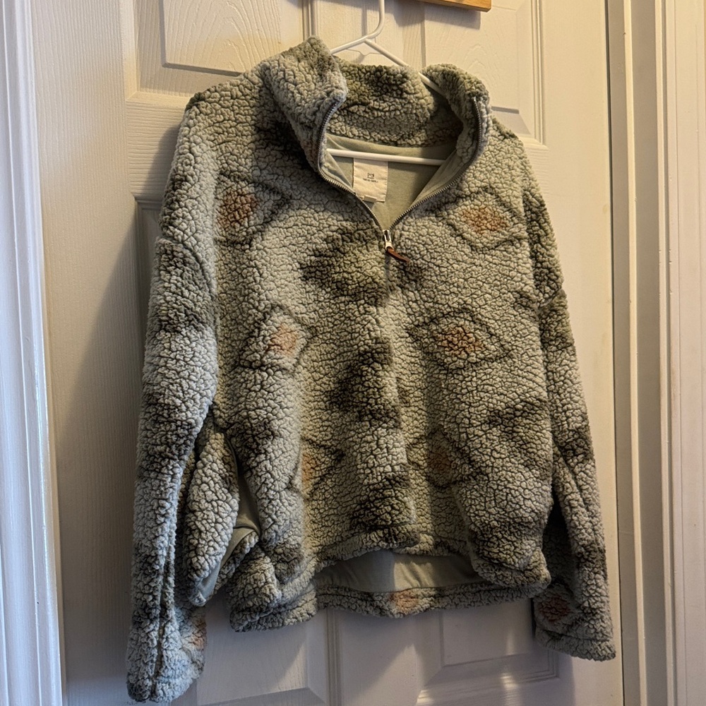 Thread & Supply Fleece Jacket in Gray and Brown